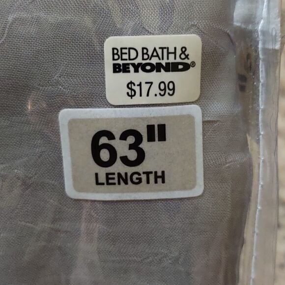 New Gray Silver Crushed Voile Rod Pocket Sheer Window Panel, 63 in long 50 W - Picture 3 of 4